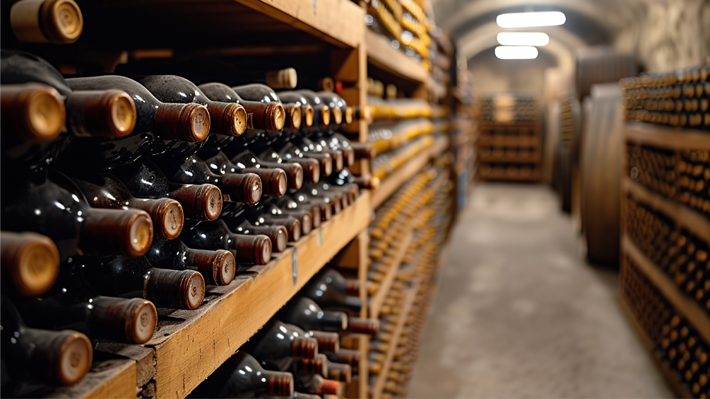 Una cantina di legno con vini pregiati
